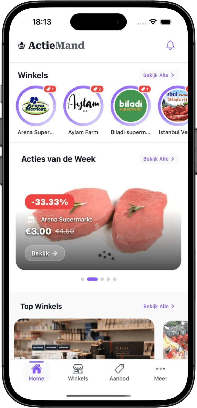 ActieMand iOS app — live in de Apple App Store met echte winkels en aanbiedingen